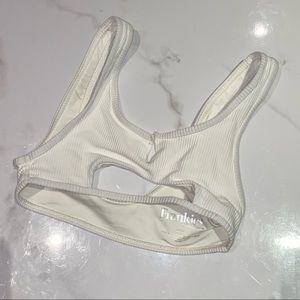 FRANKIE BIKINIS- Cole Ribbed Top White (small)